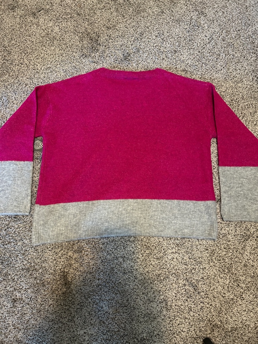 Colorblock Crewneck Sweater - Pink & Gray - Picture 5 of 5